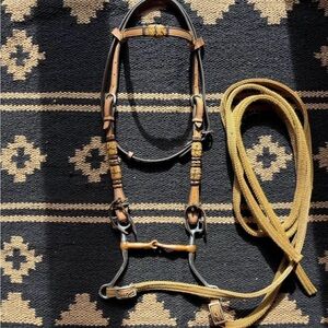 Stylish Brown and Tan Western Horse Bridle